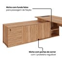Ver imagem 5 de Mesa Diretor Executiva 200 cm X 203 cm Pés Cavalete em Madeira com Caixa de Tomadas e Armário