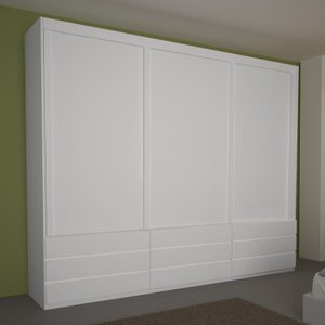 Guarda-Roupa Casal 100% MDF 3 Portas e 9 Gavetas  Eco 07 Bom Pastor
