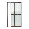 Porta de Alumínio de Correr 210x150cm 2 Folhas 1/3 com Vidro Liso Corten Super Brimak - 1