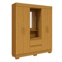 Ver imagem 2 de Guarda-Roupa Solteiro Isabely 4 Portas 2 Gavetas com Espelho Cinamomo - ACP Móveis