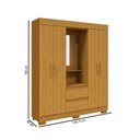 Ver imagem 4 de Guarda-Roupa Solteiro Isabely 4 Portas 2 Gavetas com Espelho Cinamomo - ACP Móveis