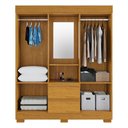 Ver imagem 3 de Guarda-Roupa Solteiro Isabely 4 Portas 2 Gavetas com Espelho Cinamomo - ACP Móveis