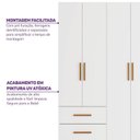 Ver imagem 5 de Guarda Roupas Infantil 4 Portas 2 Gavetas Casulo Casatema MadeiraOriginals Branco