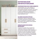 Ver mais imagens de Guarda Roupas Infantil 4 Portas 2 Gavetas Casulo Casatema MadeiraOriginals Branco