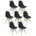 Ver imagem 3 de Kit 7 Cadeiras Charles Eames Eiffel Wood Design Preta