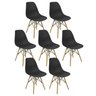 Kit 7 Cadeiras Charles Eames Eiffel Wood Design Preta - 3