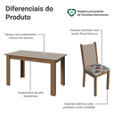Ver imagem 5 de Conjunto Sala de Jantar Lucena Mesa Tampo de Madeira 6 Cadeiras Rustic/Crema/Floral Hibiscos Madesa