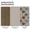 Ver imagem 2 de Conjunto Sala de Jantar Lucena Mesa Tampo de Madeira 6 Cadeiras Rustic/Crema/Floral Hibiscos Madesa