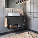 Ver imagem 1 de Gabinete Banheiro Armário com Cuba Pia Suspenso Porta Toalha