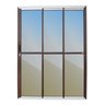 Porta de Correr 3 Folhas 1/3 Super Vidro Reflex 210cm X 180cm Brimak - 1