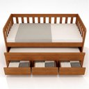 Ver imagem 7 de Cama Solteiro com Auxiliar 188x88cm 3 Gavetas Orien Avelã B11 - Mpozenato