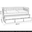 Ver imagem 2 de Cama Solteiro com Auxiliar 188x88cm 3 Gavetas Orien Avelã B11 - Mpozenato