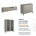 Ver imagem 6 de Rack Brise com Painel Ripado e Prateleira 280cm 100% Mdf Cor:grigio com Dourado