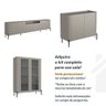 Rack Brise com Painel Ripado e Prateleira 280cm 100% Mdf Cor:grigio com Dourado - 6