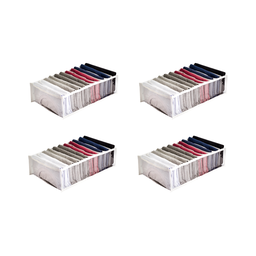 Kit com 4 Organizadores para Gaveta, Closet e Armários Grande com 11 Nichos 10x40x25 Cor:Branco - 1