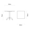 Ver imagem 2 de Mesa London 4 Lugares Quadrada Madeira Tauarí 60cm Tramontina
