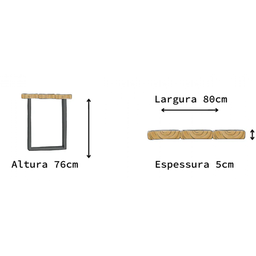 Conjunto de Mesa e Bancos Rústicos | Estrutura Retangular - 160cm - 11
