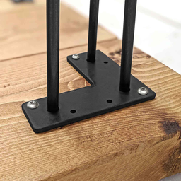 Conjunto de Mesa e Bancos Rústicos | Estrutura Retangular - 160cm - 6