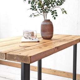 Conjunto de Mesa e Bancos Rústicos | Estrutura Retangular - 160cm - 3