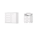 Ver imagem 2 de Conjunto Quarto Juvenil Americano 1 Cômoda e 1 Mesa de Cabeceira Branco