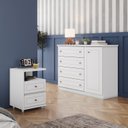 Ver imagem 1 de Conjunto Quarto Juvenil Americano 1 Cômoda e 1 Mesa de Cabeceira Branco