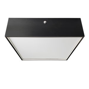 Luminária Plafon Bivolt E27 Quadrado 30cm 4 Lâmpadas - Preto