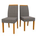 Ver imagem 1 de Conjunto Com 2 Cadeiras Para Sala de Jantar Isis Ypê Veludo Cinza LO01 New Ceval 13034/320 - YPE/LO0
