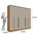 Ver imagem 3 de Guarda Roupa Sevilla Casal 6 Portas 8 Gavetas Tcil:cinamomo/off