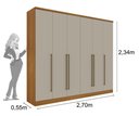 Ver imagem 3 de Guarda Roupa Sevilla Casal 6 Portas 8 Gavetas Tcil:cinamomo/off