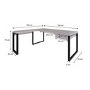 Ver imagem 3 de Mesa em L Presidente C-01 Gav. 190x160x75cm Yon - Off White-Est.Preta Off White-Est.Preta