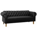 Ver imagem 2 de Sofá Chesterfield 3 Lugares Pés Luís Xv Capitonê Corino Preto:corino Preto