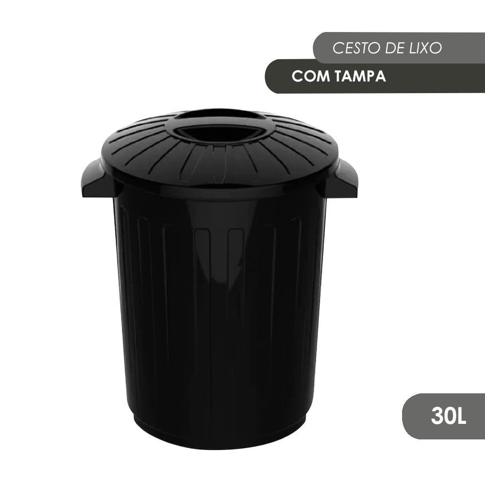 Cesto de Lixo com Tampa Grande 30 Litros Uninjet - 2