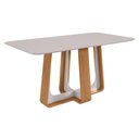Ver imagem 2 de Mesa de Jantar Retangular 6 Lugares 170 Tampo Mdf/vidro Easy Pop Amendoa/off White