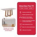 Ver imagem 7 de Mesa de Jantar Retangular 6 Lugares 170 Tampo Mdf/vidro Easy Pop Amendoa/off White