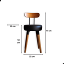Ver imagem 2 de Banqueta Baixa 2un Encosto Ergonomico P/ Cozinhas Pé Palito Bancos Ilhas Bancadas Madeira Preta