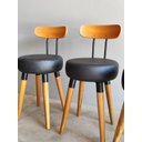 Ver imagem 5 de Banqueta Baixa 2un Encosto Ergonomico P/ Cozinhas Pé Palito Bancos Ilhas Bancadas Madeira Preta