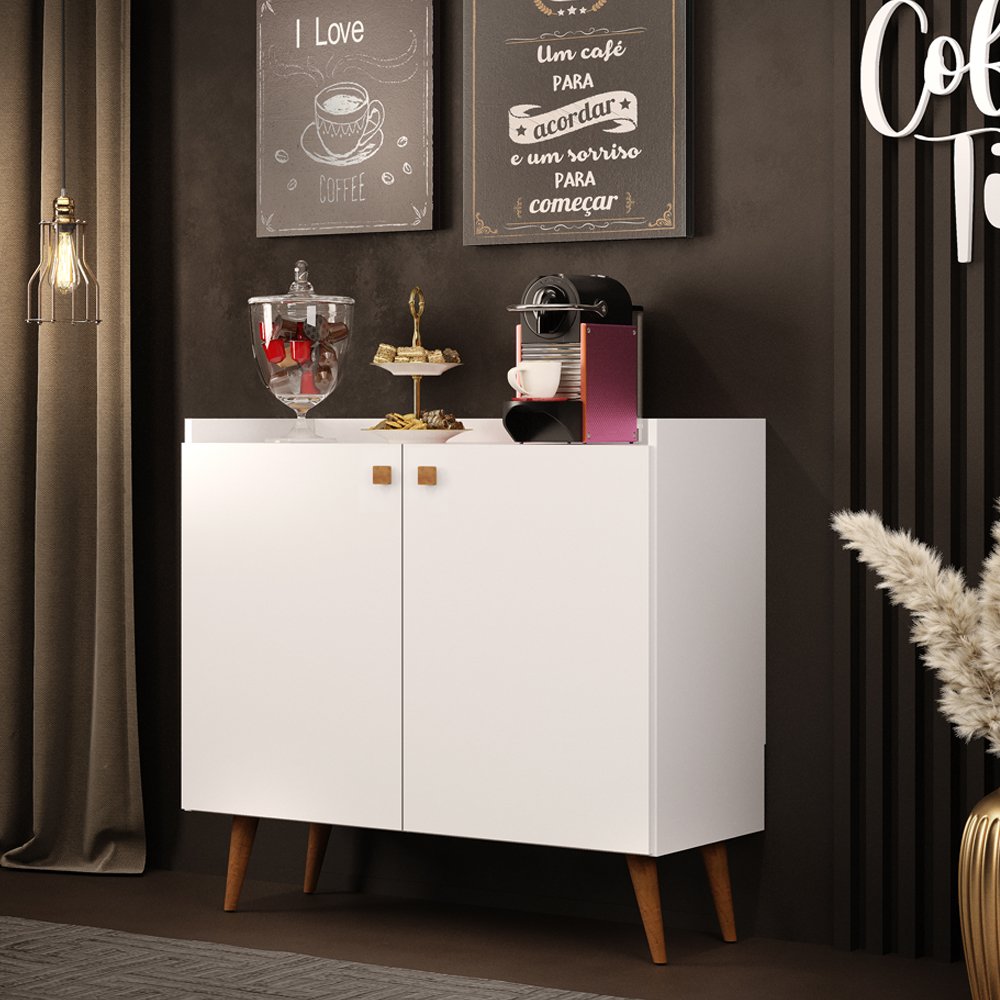 Aparador Buffet Portas Baruk Branco Domm Store Madeiramadeira