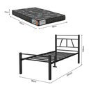 Ver imagem 4 de Cama de Solteiro em Ferro Estrutura Reforçada com Colchão D23 Modelo Metálico - Preto