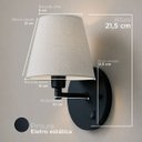 Ver imagem 2 de Luminaria de Parede Arandela Premium Base Redonda Interruptor e Cúpula Algodão Pequena