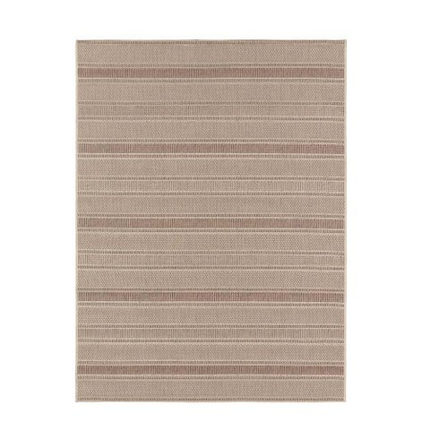 Tapete para Sala Sisal Eco-Nature Riscas 87 Bege-Marrom 3,00X4,00M - J Serrano