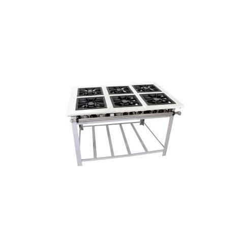 Fogão Industrial Maxi Inox Gás Baixa Pressão 40cm 6 Bocas Duplas Mi6d6 - Venâncio