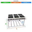 Ver imagem 2 de Fogão Industrial Maxi Inox Gás Baixa Pressão 40cm 6 Bocas Duplas Mi6d6 - Venâncio