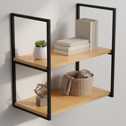 Suporte Prateleira Dupla 30cm 2 Peças Estilo Industrial