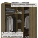 Ver imagem 3 de Guarda Roupa de Canto Paris 4 Portas de Bater 2 Gavetas MDP Avelã Pf Branco Pf Luciane Móveis