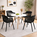 Ver imagem 1 de Conjunto de Jantar Mesa Eiffel 110cm Branco + 4 Cadeiras Marcela Preta