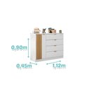 Ver imagem 4 de Quarto Infantil Bebê Ayla Cômoda e Guarda Roupa Branco