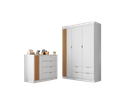 Ver imagem 1 de Quarto Infantil Bebê Ayla Cômoda e Guarda Roupa Branco