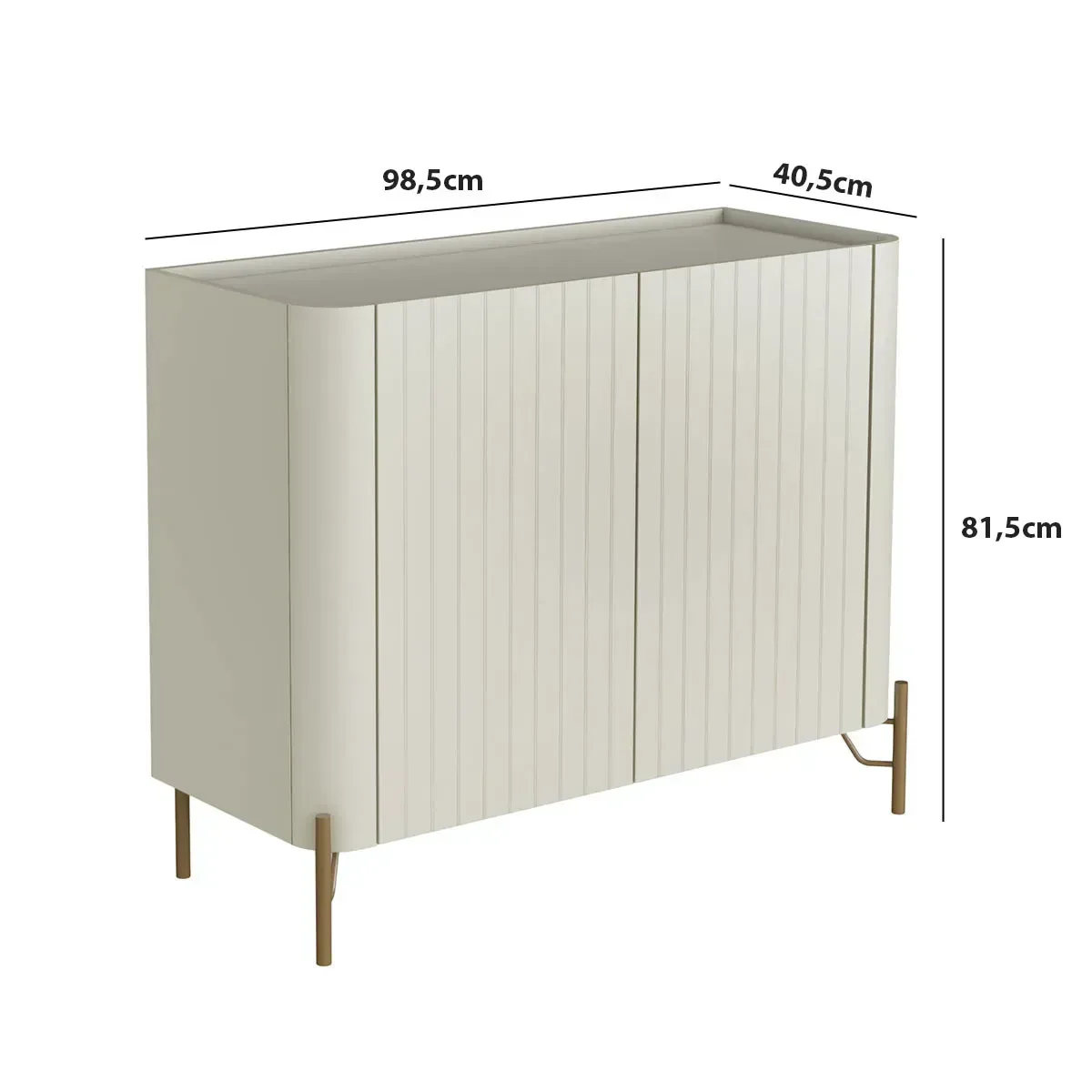Ver imagem 4 de Buffet Mdf com Gaveta e Porta Brise L98,5 X A81,5cm Luna/dourado F830b