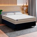 Ver imagem 2 de Cama Box Casal Bipartido Suede + Colchão Lis Molas Ensacadas Superpocket Plumatex 138cm – Suporta