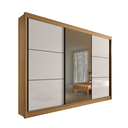 Ver imagem 1 de Guarda Roupa Mdf Los Angeles 3 Portas Espelho Cinamomo Off